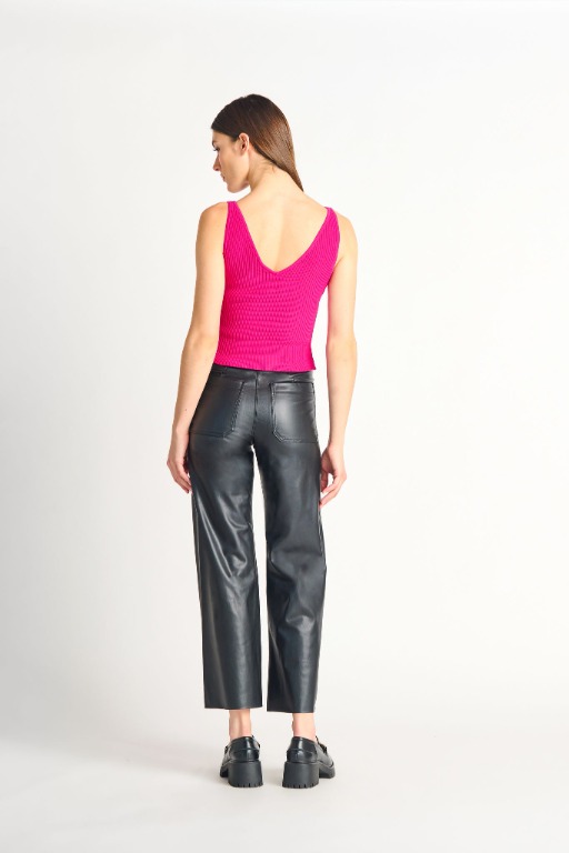 Pantalon simili-cuir chic poches avant