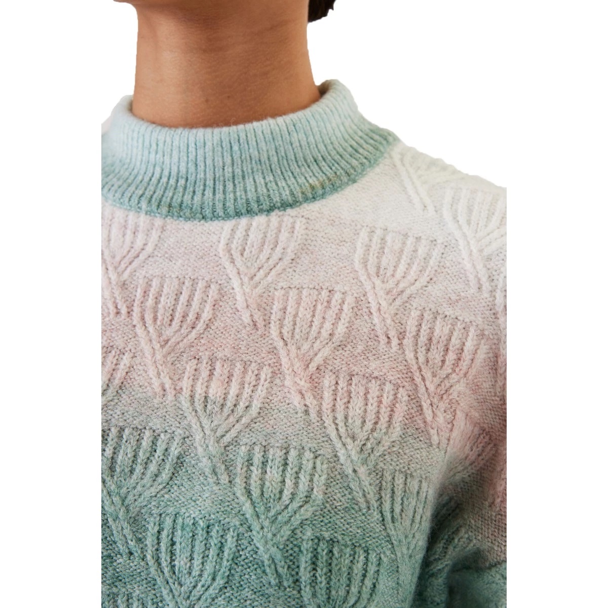 CHANDAIL TRICOT DÉGRADÉ COULEUR MOCK NEC