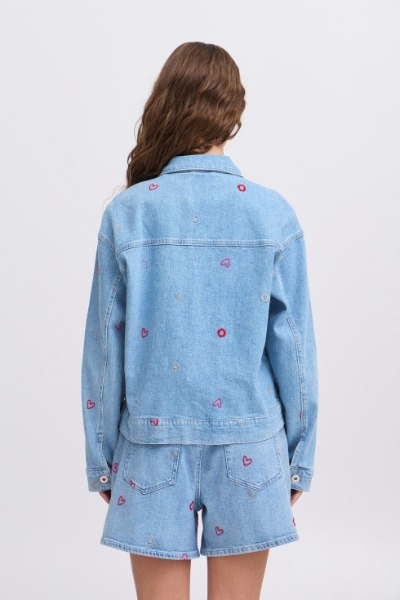 Veste jeans motifs broderies