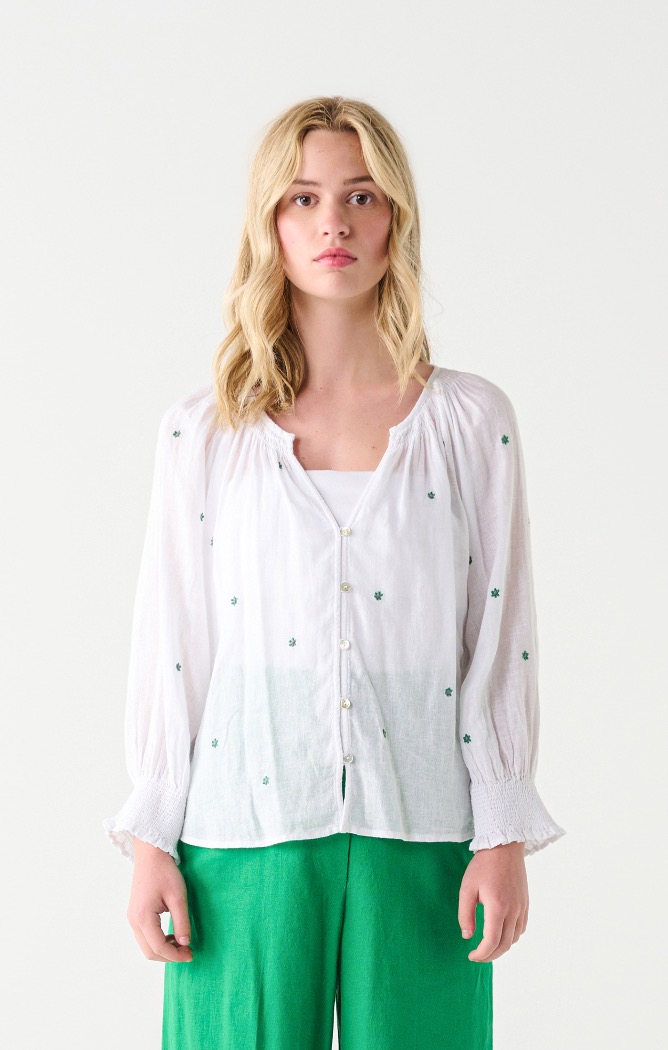 Blouse v neck petit motif