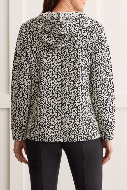 CHANDAIL CAPUCHON ZIP POCHES MOTIF