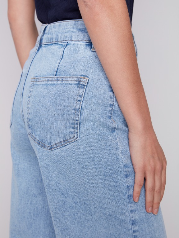 Jeans jambes larges taille haute