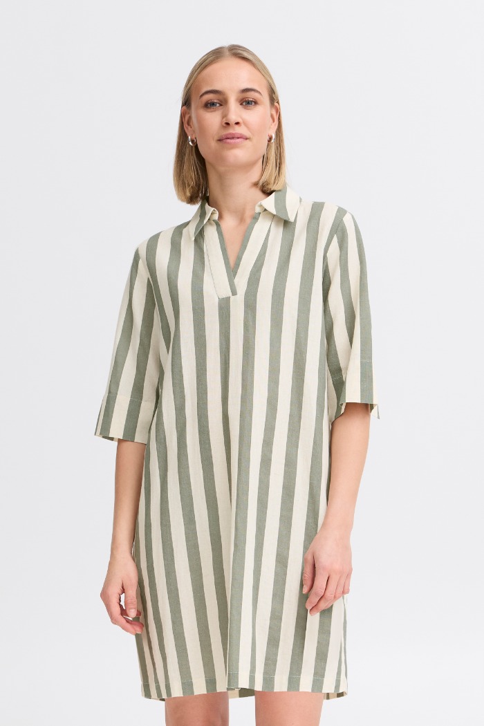 Robe droite col chemisier