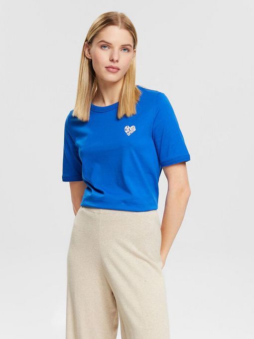 T-SHIRT COL ROND BOXY COEUR ECRITURE