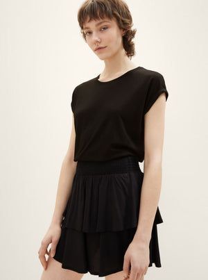 T-SHIRT UNI COL ROND BOXY CONFORTABLE