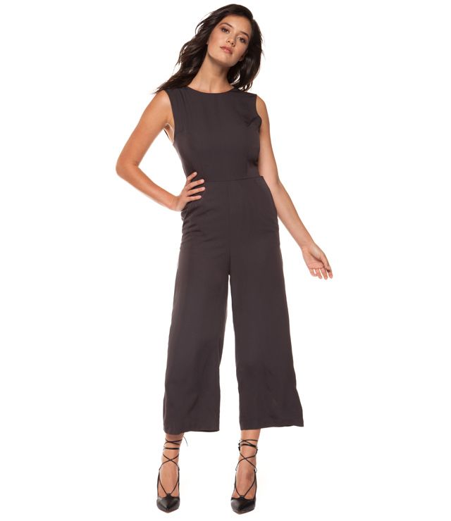 ROMPER JAMBE LARGE LACET DOS UNI - 1222253 T - Black Tape