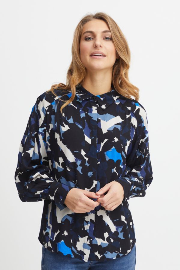 BLOUSE M.L. MOTIF COL CLASSIQUE