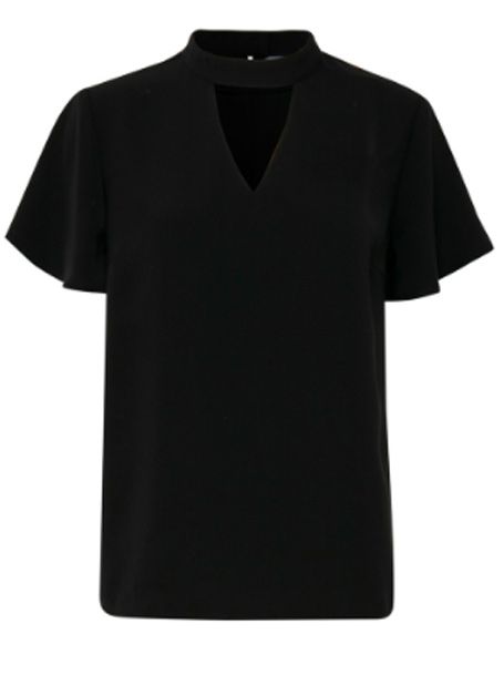 BLOUSE M/C V NECK BANDE COU UNIE