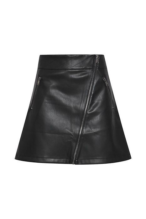 JUPE COURTE SIMILI-CUIR 3 ZIPS