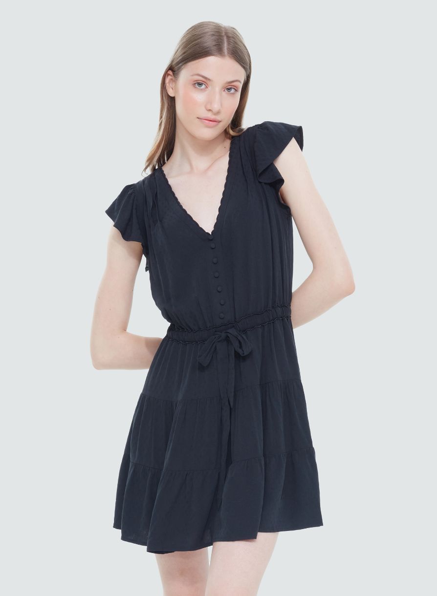 ROBE COURTE MCH COURTE UNIE FRILL - 2122609 T - Black Tape