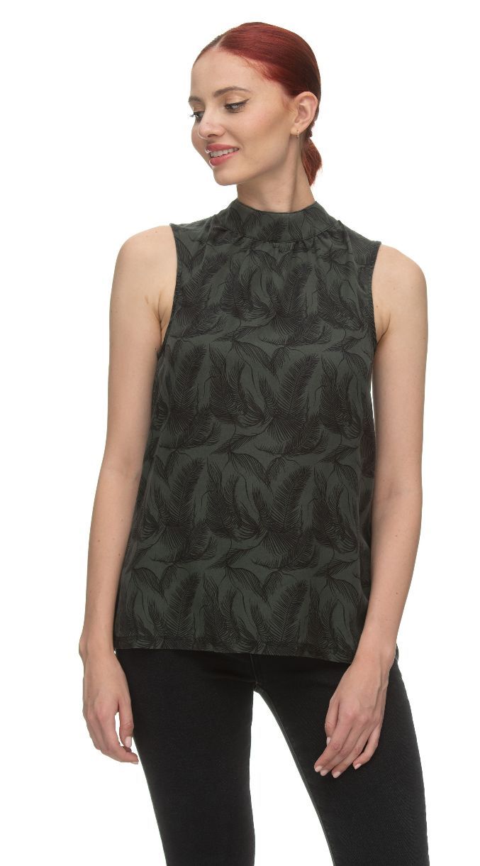 CAMISOLE MOTIF TENCEL COL AU COU