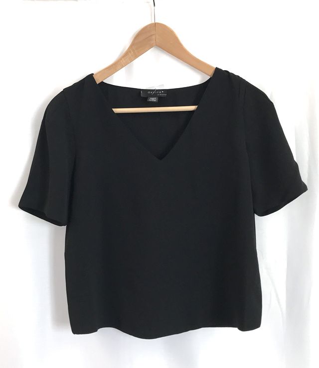 BLOUSE M.C. UNIE CHIC COL V CREPE POLY