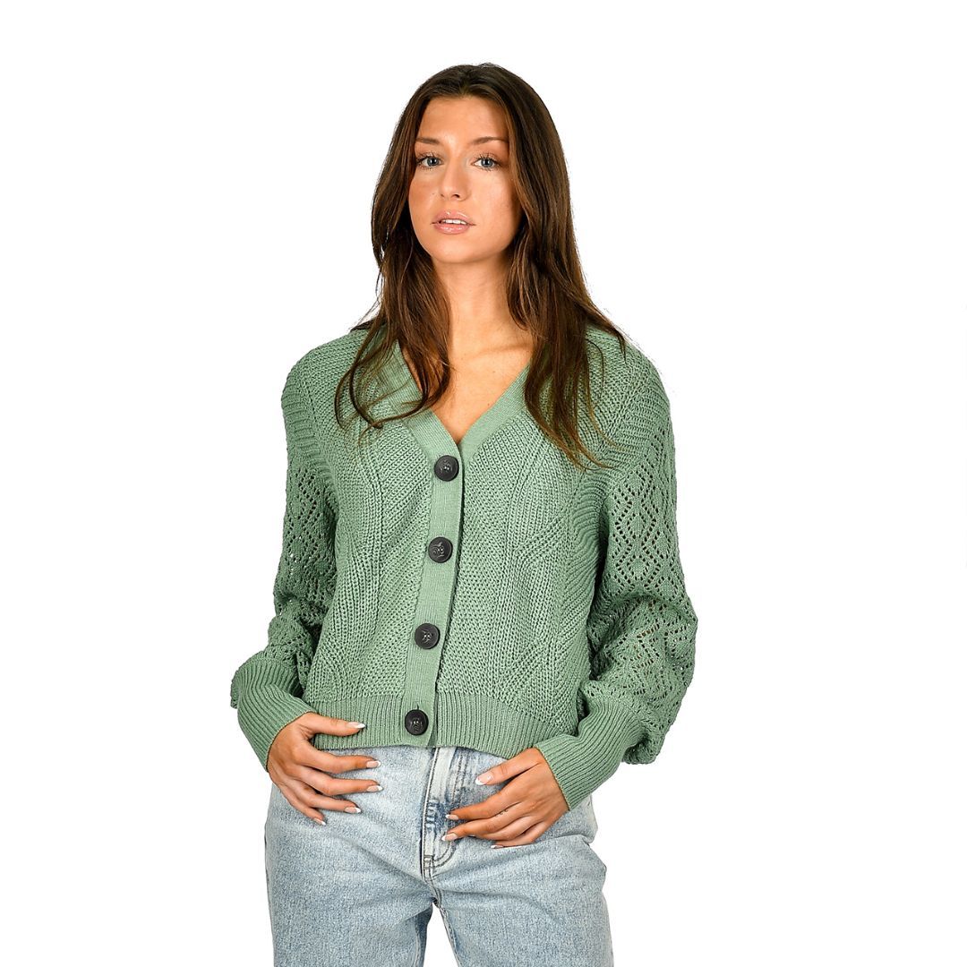 CARDIGAN TRICOT UNI MCH POINTEL COT/ACRY - 53S168S - RD Style