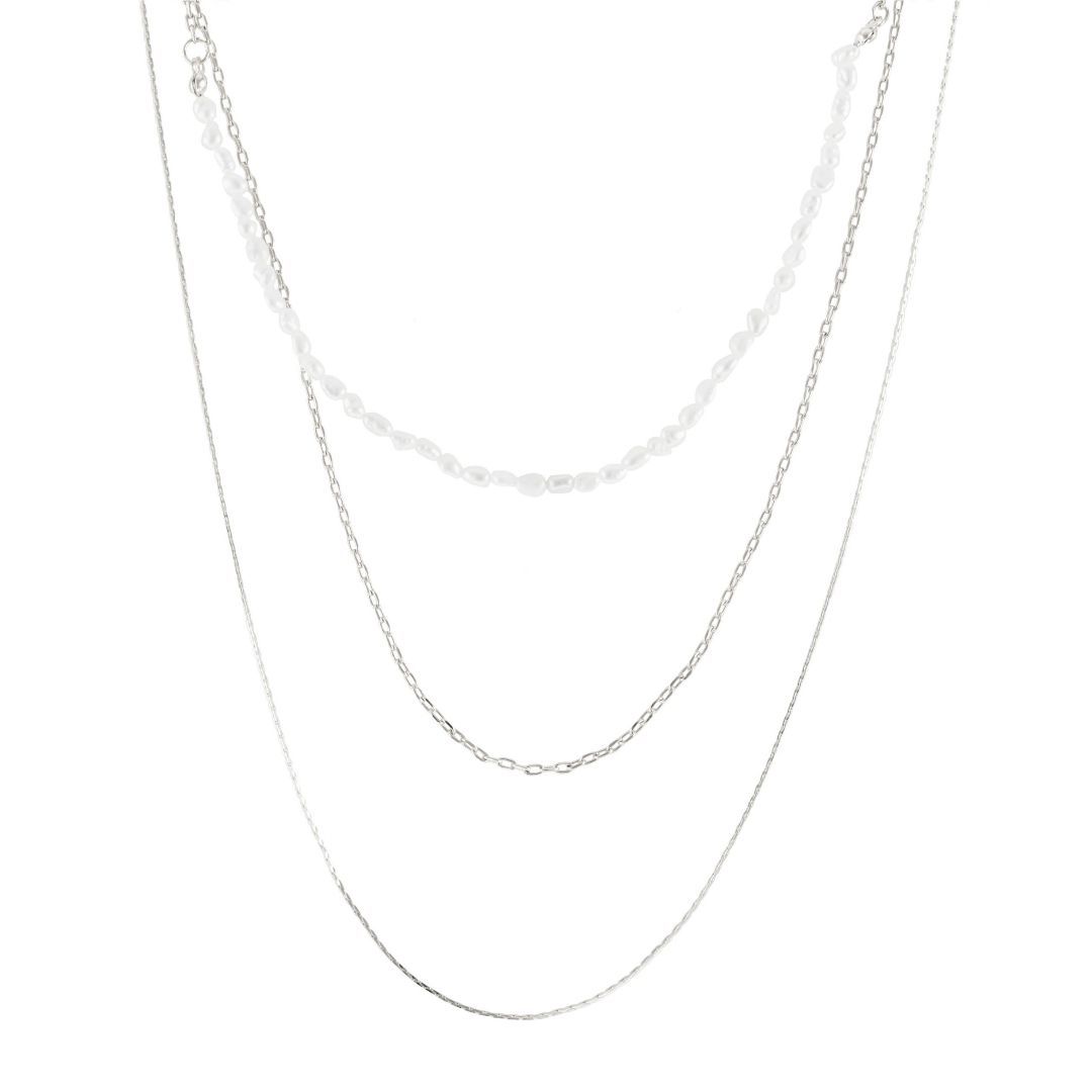 COLLIER PERLES ET CHAINES