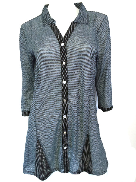 BLOUSE TUNIQUE VOILE MOTIF MCH 3/4